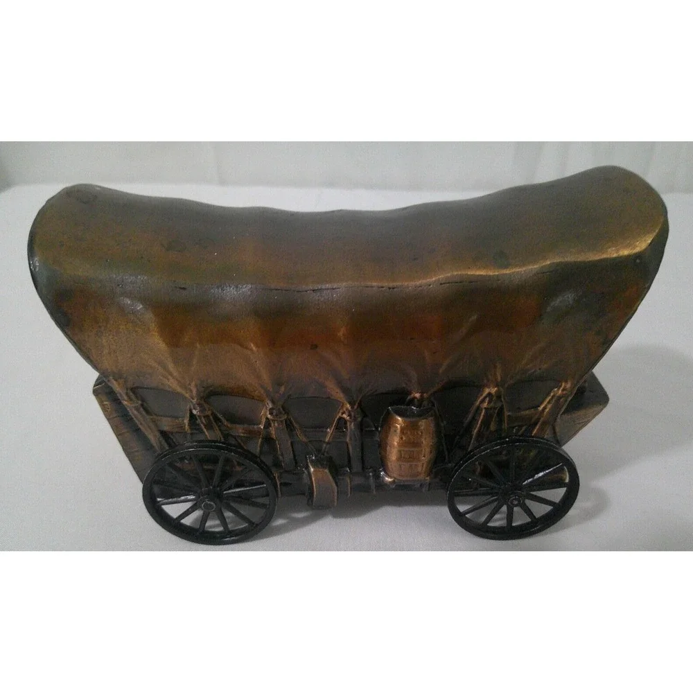 Vintage Merchants Bank Covered Wagon Coin Bank Banthrico Inc. USA